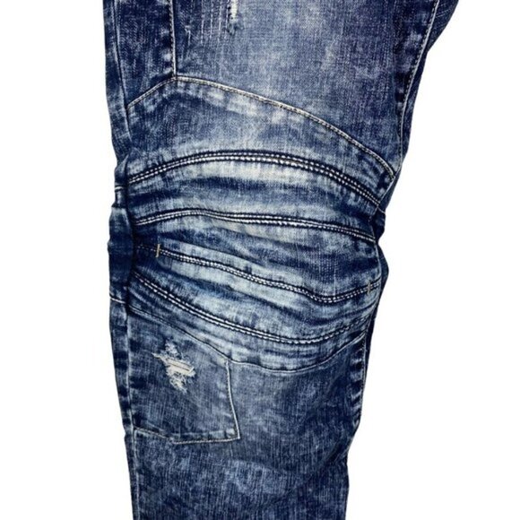 Parasuco Men's Blue 9HRIKER Distressed Stone Wash Slim Jeans US 38 x 34 - Picture 9 of 16